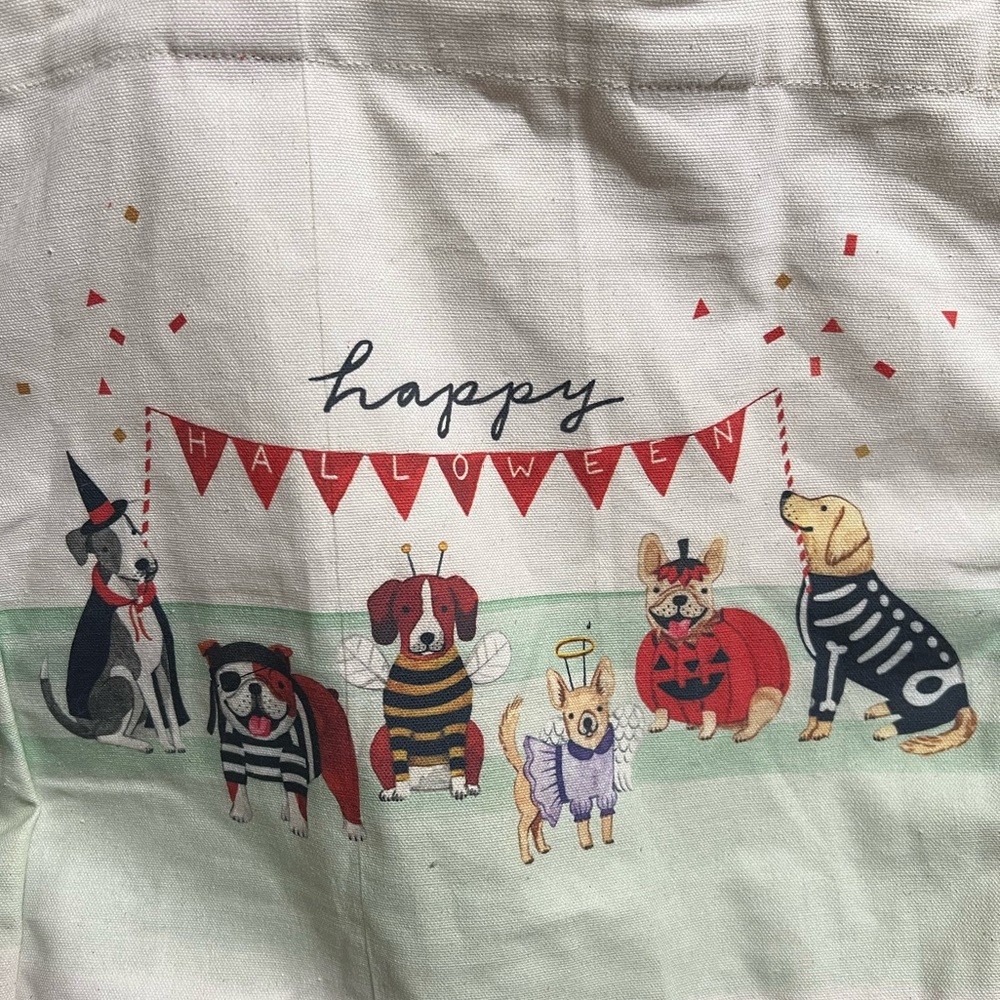 Halloween Large Reusable Canvas Tote Bag, NWT 16 x 16